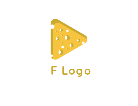 two rounded triangles of cheese forming a logo