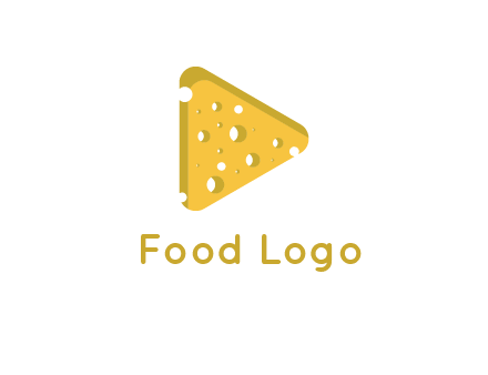 two rounded triangles of cheese forming a logo