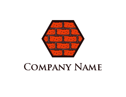 hexagon brick wall logo