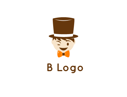 winking character with bow tie and top hat