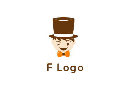 winking character with bow tie and top hat