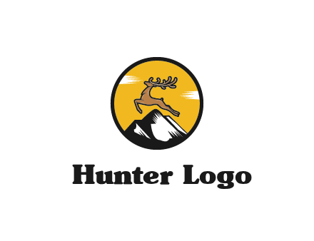 reindeer jumping over mountains logo