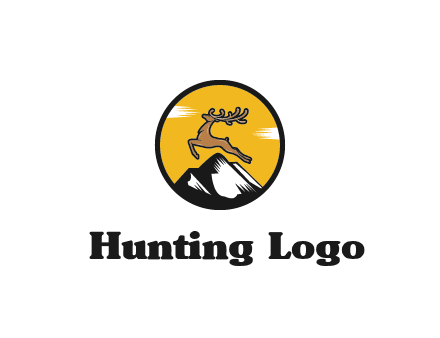 reindeer jumping over mountains logo