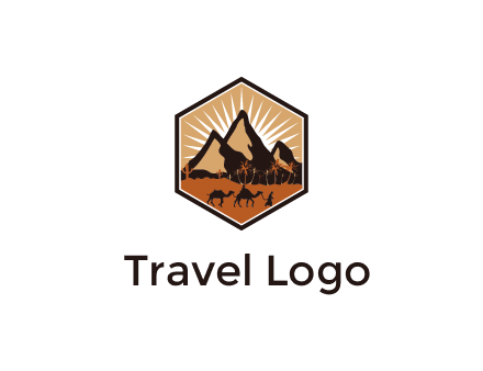 hexagon shaped desert logo