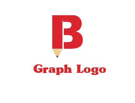 pencil incorporated with letter B logo