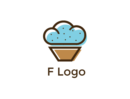 cupcake icon with cloud shaped frosting