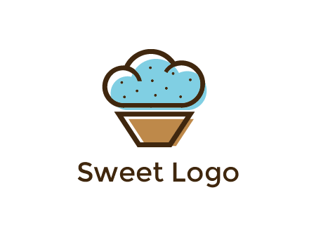 cupcake icon with cloud shaped frosting