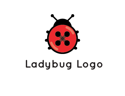 ladybug button illustration