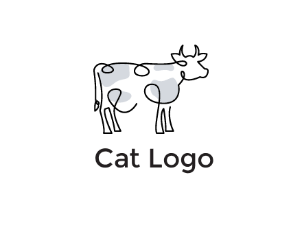 pen drawn cow icon