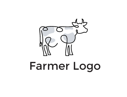 pen drawn cow icon