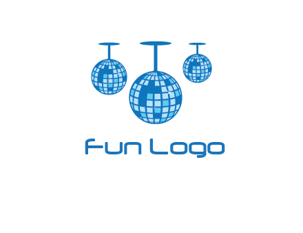 three disco balls logo