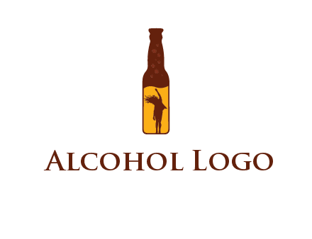 girl dancing inside wine bottle logo