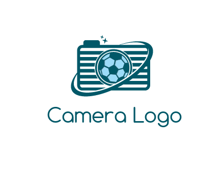 camera with football as lens