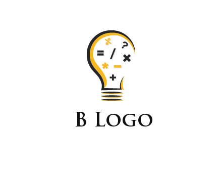 mathematics symbols in bulb