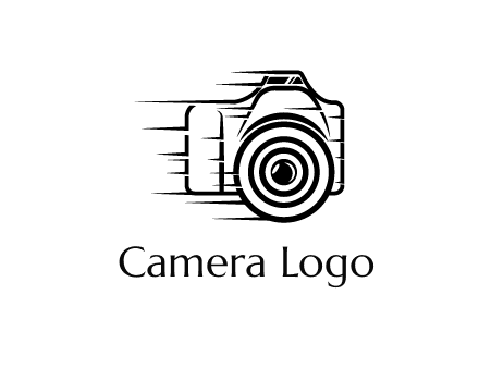 line art camera with speedy lines