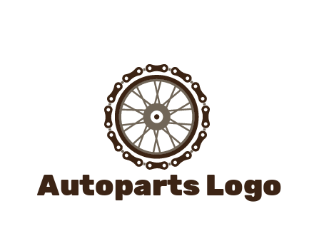 chain around wheel transportation logo