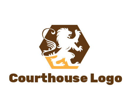 lion in hexagon legal logo