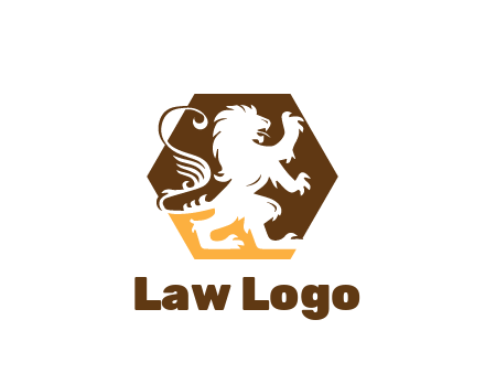 lion in hexagon legal logo