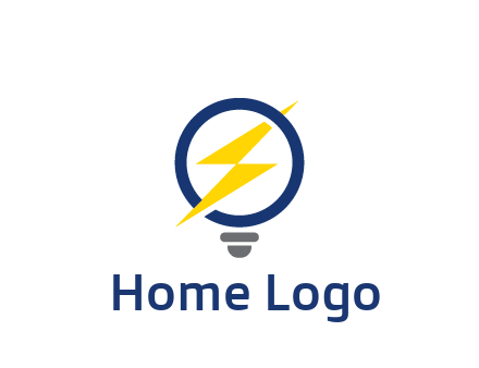 lightning in light bulb energy logo