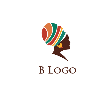 woman wearing Gele fashion logo 