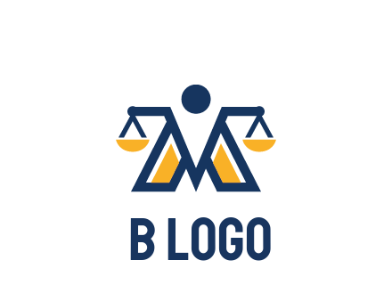 letter M forming balance legal logo