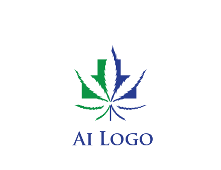 negative spacing of CBD leaf in aid medical logo