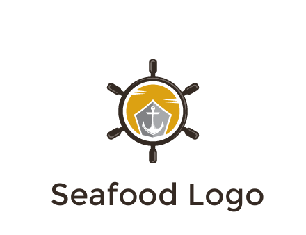 anchor in ship wheel travel logo