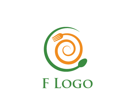 utensils spiraling restaurant logo 