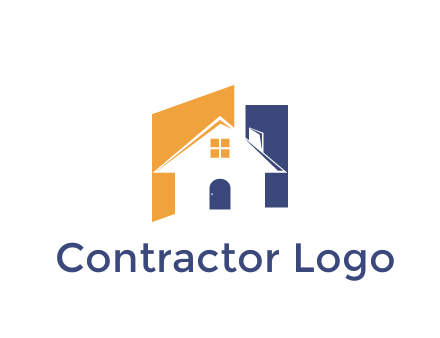 negative spacing of house construction logo