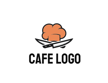 chef hat with knives restaurant logo