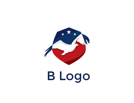 American flag badge with eagle legal logo