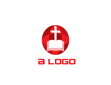 cross and book religious logo