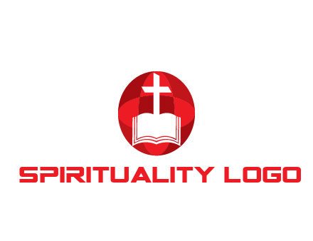 cross and book religious logo