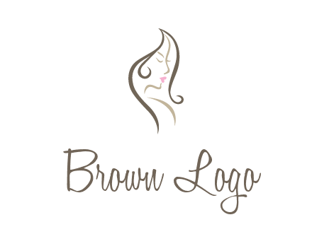 line art silhouette of woman profile beauty logo