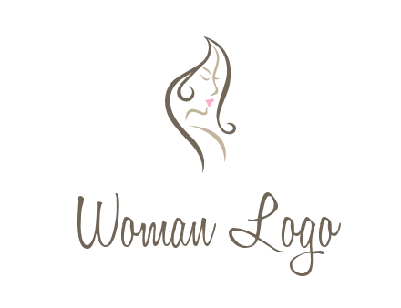 line art silhouette of woman profile beauty logo