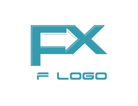 arrow made of letter f and x logo