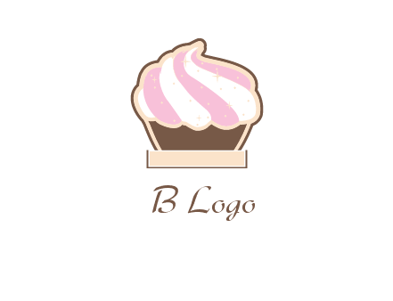 two color cream top cupcake logo