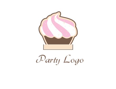 two color cream top cupcake logo