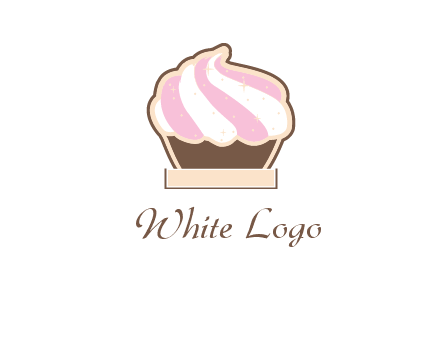 two color cream top cupcake logo