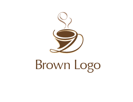 fancy abstract coffee cup with steam beverage logo