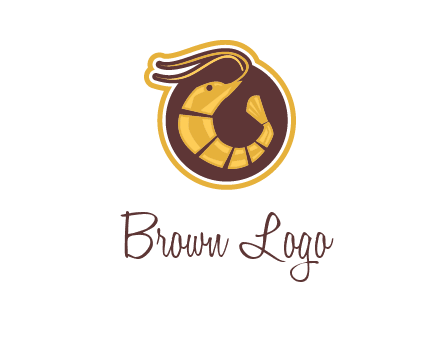 prawn in circle seafood logo