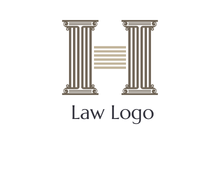 court column forming letter h logo