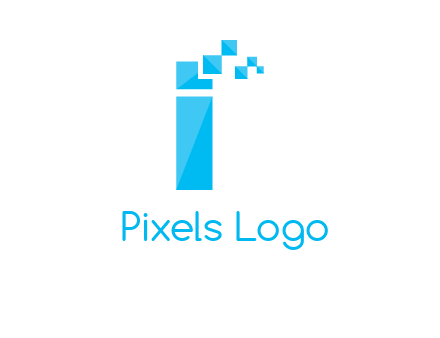 letter i incorporated with pixels logo