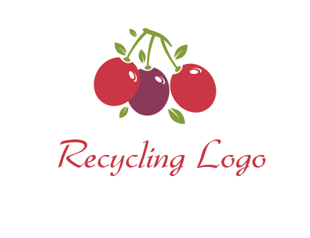 cherries with leaves food logo