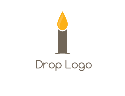 Candle merged with letter i logo