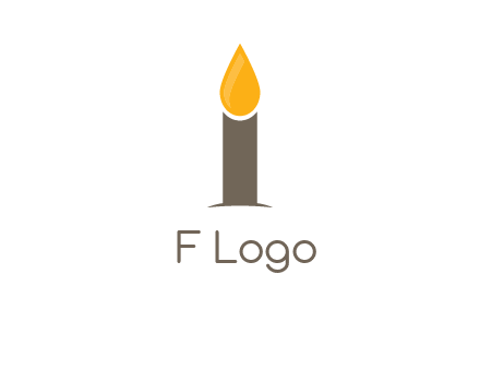 Candle merged with letter i logo