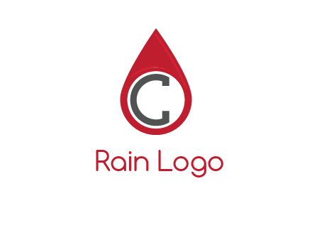 Letter c inside water drop logo