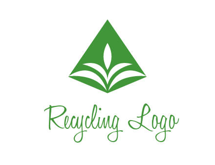 abstract plant in rhombus agriculture logo