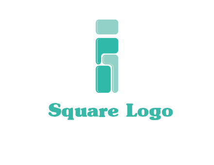 squares forming letter i logo