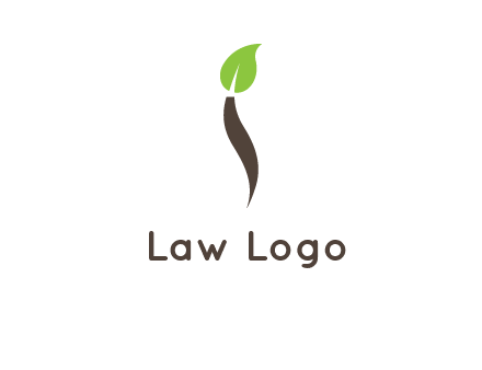 leaf incorporate with letter i logo